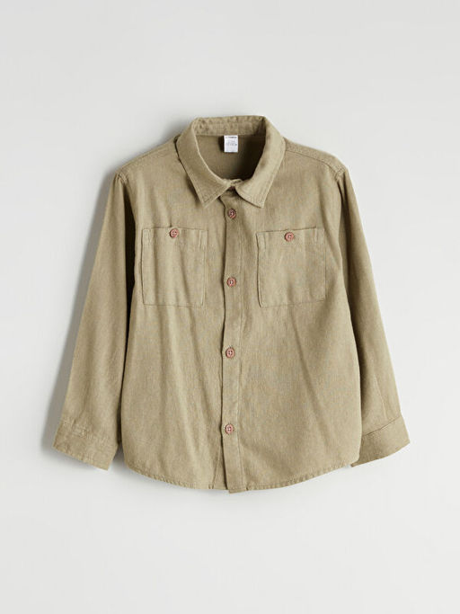 Basic Gabardin Uzun Kollu Erkek ?ocuk G?mlek