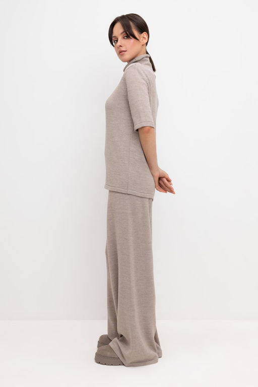 ЕВ 444/ш/бежевый меланж брюки жен