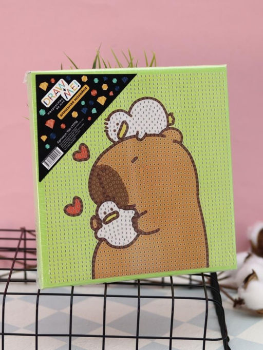 Алмазная мозаика на подрамнике Draw Me! Dreamy capybara, (20*20 см)
