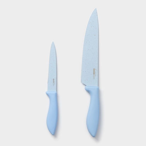 Набор кухонных принадлежностей Клауд, 3 предмета: 2 ножа, овощечистка из керамики, голубой - Simaland фото 2
