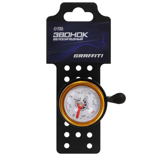 Звонок велосипедный Dream Bike, ударный, с компасом, цвет золотой  фото 5