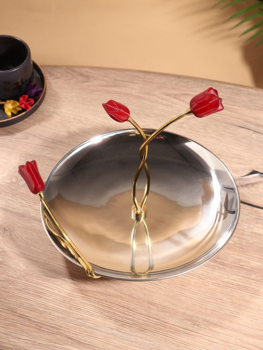 Подставка для пирожных Три тюльпана, 25.5?24?28 см, нержавеющая сталь - Simaland фото 5