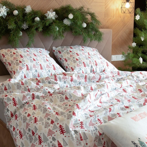 Постельное бельё Этель Евро New Year's pattern 200х217 см, 220х240 см, 70х70 см - 2 шт, бязь