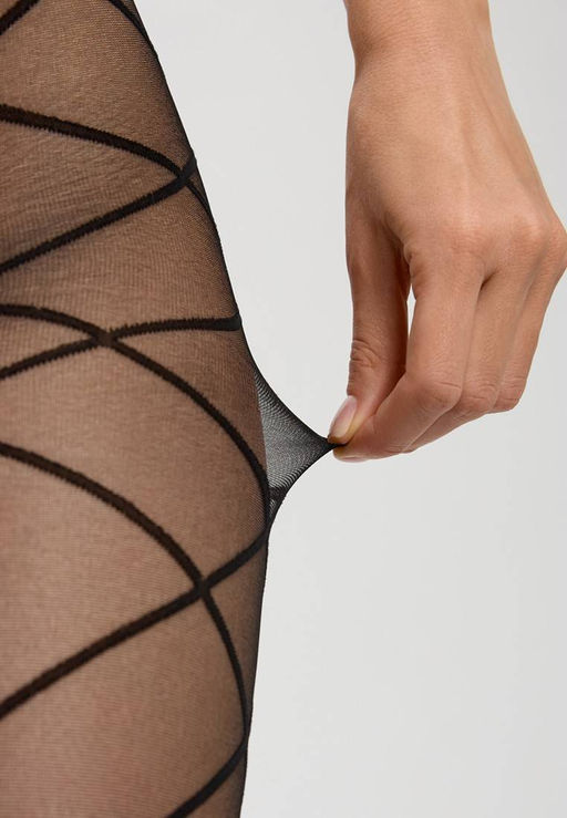 Колготки фантазийные CONTE Колготки с имитацией гольфинов и рисунком ромбы CONCEPT nero  фото 3