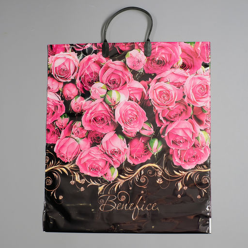 Цена за 10 шт. Пакет «Бенефис», полиэтиленовый с пластиковой ручкой, 40×44, 100 мкм