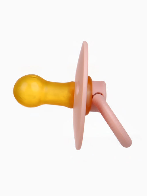 Соски-пустышки, от 0 мес., латекс, классические, в контейнере, набор из 2 шт., персиковый/айвори, M&B