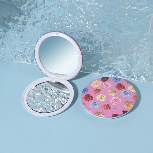 Цена за 3 шт. Зеркало складное Цветы, d=7.5 см, с увеличением х2, рисунок МИКС - Qf фото 4