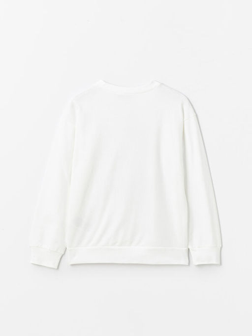 Bisiklet Yaka Wednesday Bask?l? Uzun Kollu K?z ?ocuk Sweatshirt