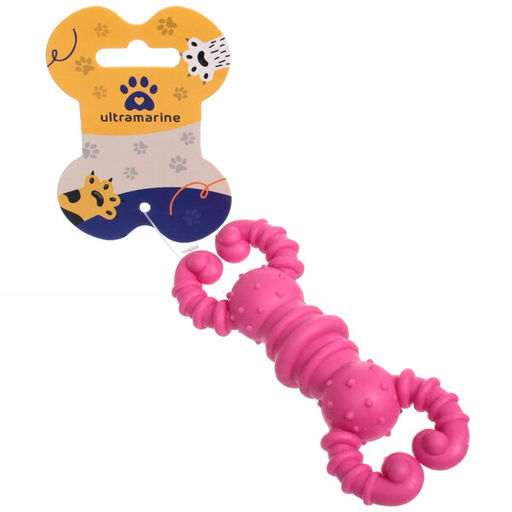 Цена за 6 шт. Игрушка для собаки "Bubble gum-Краб" 12см цвет розовый Ultramarine