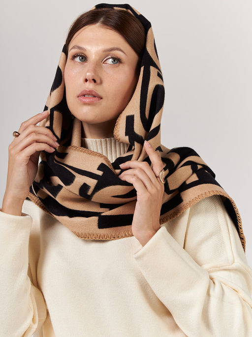 в СОСТАВЕ ШЕРСТЬ и КАШЕМИР Большой, мягкий, теплый однотонный двусторонний палантин. - Tantino фото 7