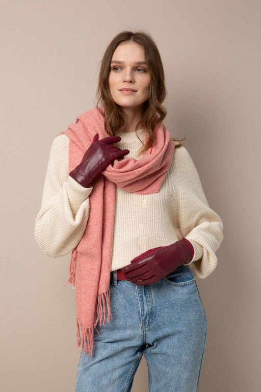 Перчатки трикотажные бордового цвета