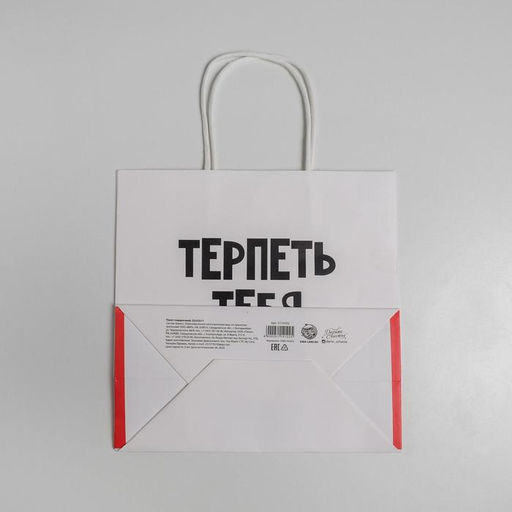 Пакет подарочный Терпеть тебя не могу, 22 х 22 х 11 см - Дарите счастье фото 4
