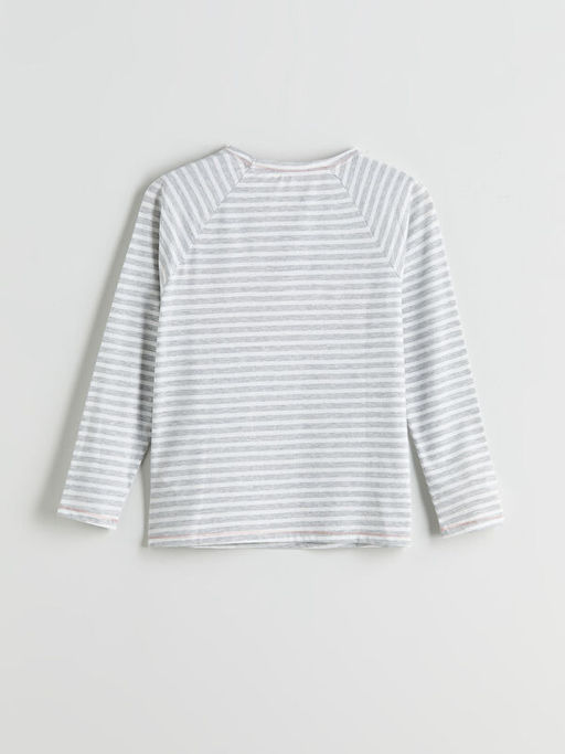 Bisiklet Yaka ?izgili Kad?n Pijama ?st?