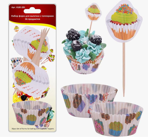 Набор форм для выпечки с топперами 36 предметов