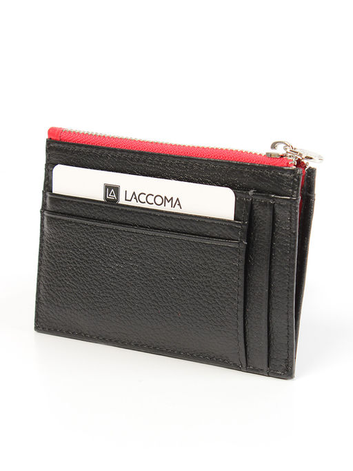 LACCOMA кредитница LA-6999-черный-красный натуральная кожа фото 2