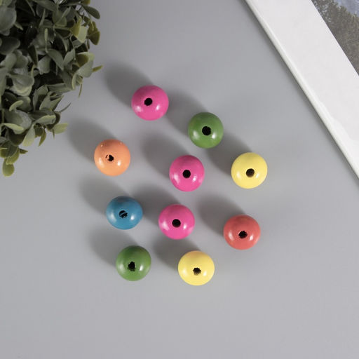 Цена за 2 шт. Бусина дерево «Шарики цветные», набор 10 шт., 2.5×2.5 см