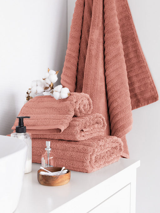 Полотенце махровое 50x90 розовый махровая ткань