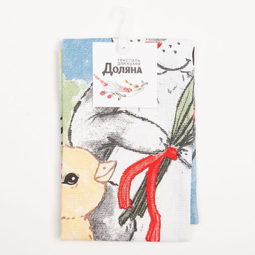 Полотенце Доляна Светлой Пасхи 35х60 см, 100% хл, рогожка 164 г/м2  фото 5