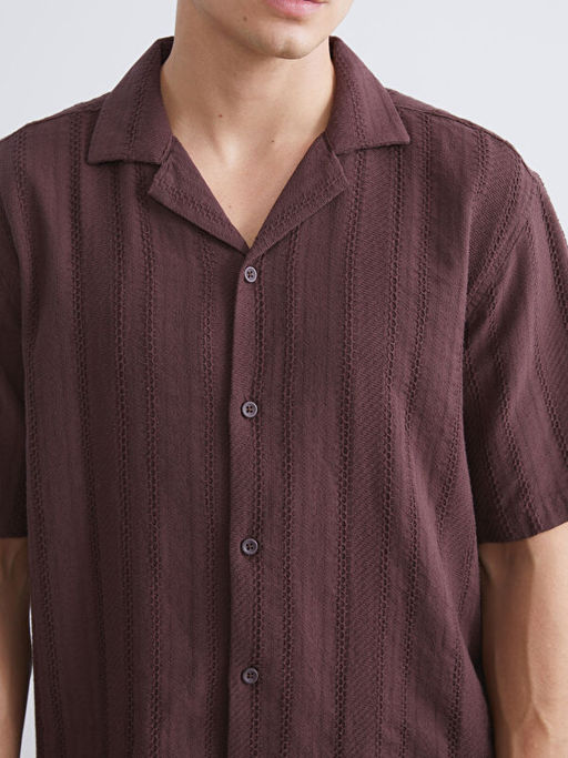 Regular Fit Resort Yaka K?sa Kollu Erkek G?mlek