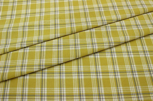 Вареный (стираный) хлопок Клетка цв.горчичный/серый, ш.2.5м, хлопок-100%, 125гр/м.кв - Купава фото 2