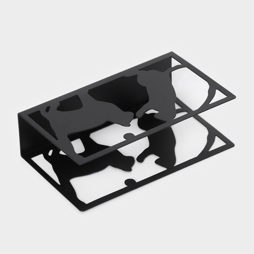 Салфетница Доляна «Кошки», 14×4×8 см, чёрная