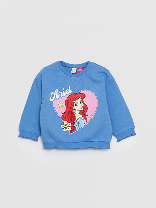 Bisiklet Yaka Uzun Kollu Ariel Bask?l? K?z Bebek Sweatshirt ve Tayt - Waikiki фото 2