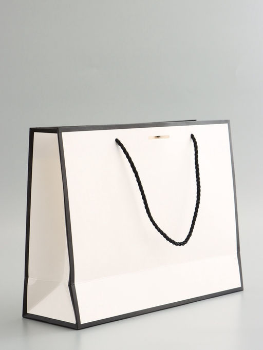 Пакет подарочный, белый, с бантом, 32 х 25 х 11 см