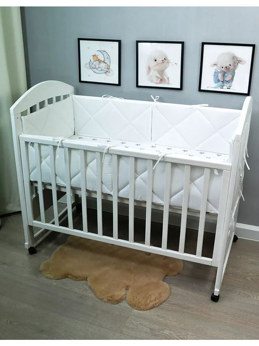 Бортики в кроватку для новорожденных стеганые