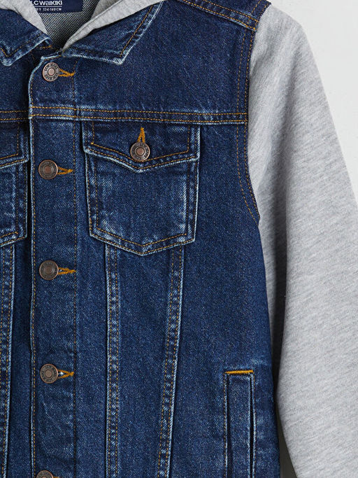Kap??onlu Erkek ?ocuk Jean Ceket