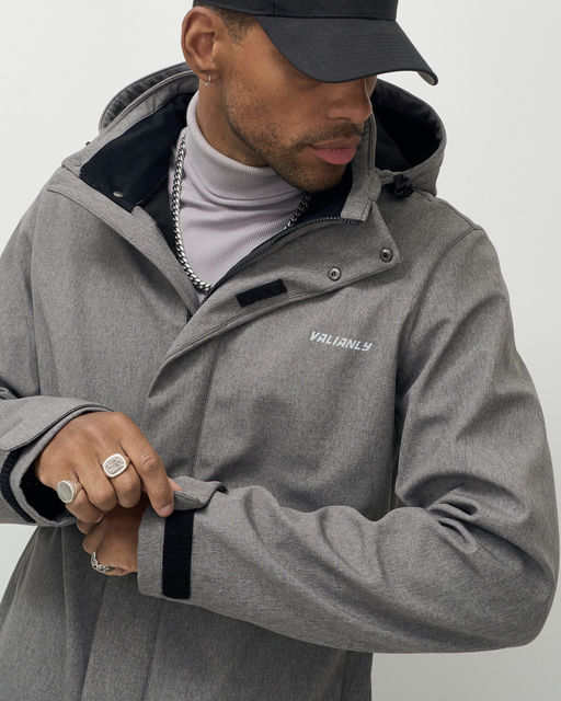 Парка спортивная мужская с капюшоном softshell серого цвета 9565Sr - Mtforce фото 18