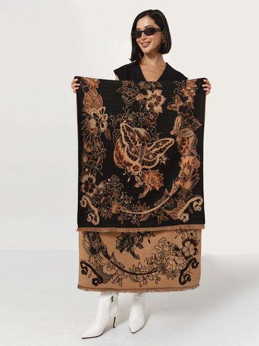 в составе ШЕРСТЬ и кашемир Большой, мягкий, теплый двусторонний палантин. - Tantino фото 15