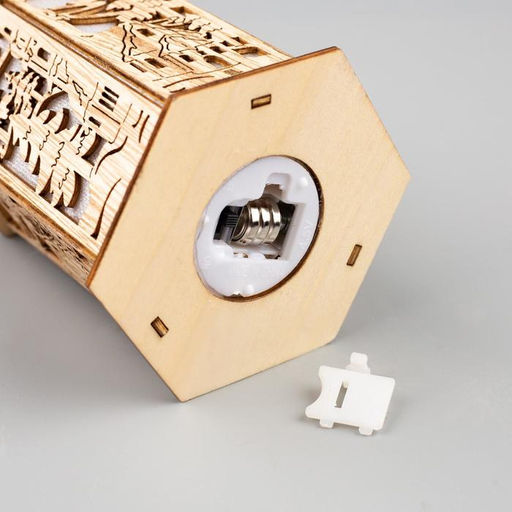 Ёлочная игрушка Фонарь с домиком, 13х9х9 см, от батареек, свечение тёплое белое - Luazon lighting фото 4