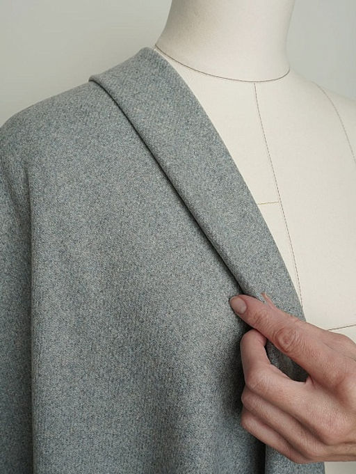 Шерсть пальтово-костюмная Твид цв.Св.серо-голубой, ш.1.5м, шерсть-50%, п/э-50%, 380гр/м.кв - Купава фото 14