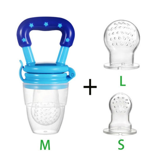 Ниблер для прикорма, от 5 мес., с силиконовой сеточкой, размер S, M, L, голубой