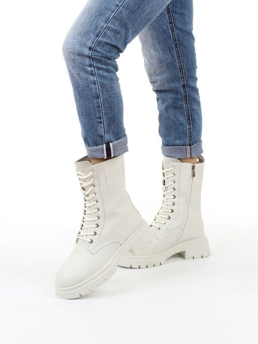 04-PAX86-2Z MILK WHITE Ботинки зимние женские (натуральная кожа, 100% шерсть)