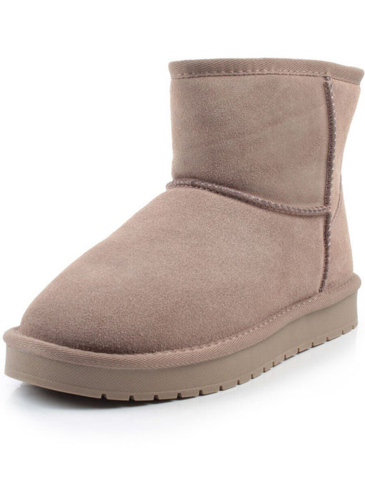 04-PF5854-4 GRAY/BEIGE Угги женские (натуральная замша, 100% шерсть)