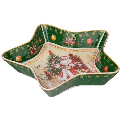 БЛЮДО LEFARD ДЕД МОРОЗ ЗВЕЗДА 28Х28Х5 СМ ЗЕЛЕНОЕ  фото 3