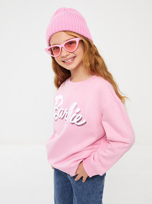 Bisiklet Yaka Barbie Bask?l? Uzun Kollu K?z ?ocuk Sweatshirt - Waikiki фото 2