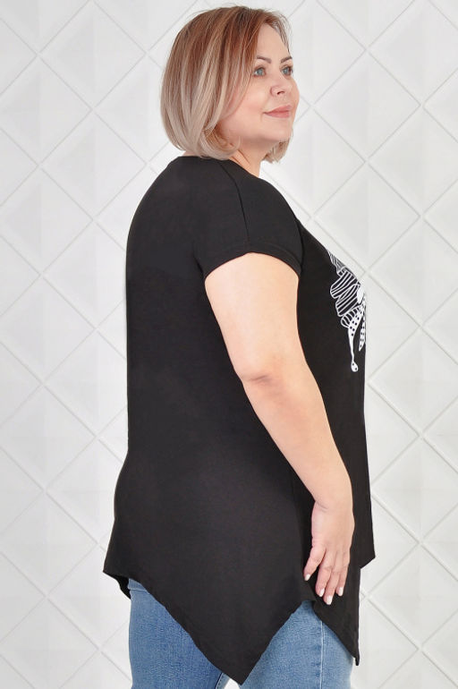 Арт. 3669 Футболка женская 46-56 (6 шт) Цвет:черный - Калинка фото 3