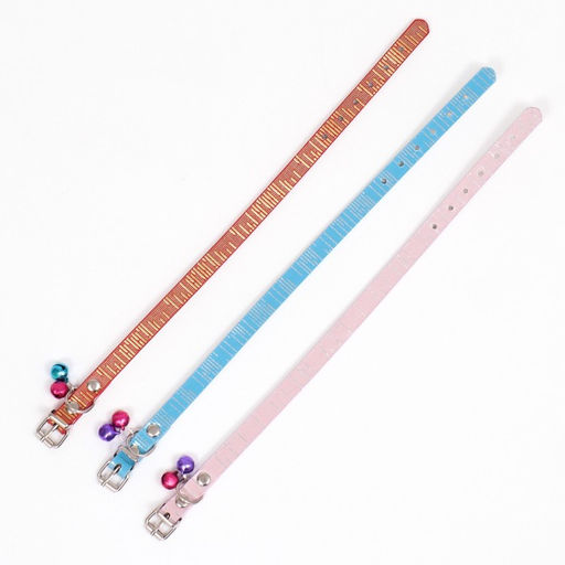 Ошейник Блестящая полоса, искусственная кожа, 31 х 1 см, микс цветов - Пижон фото 7