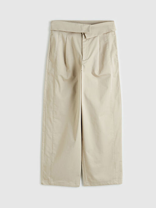 Loose Fit Pileli Kad?n Kuma? Pantolon