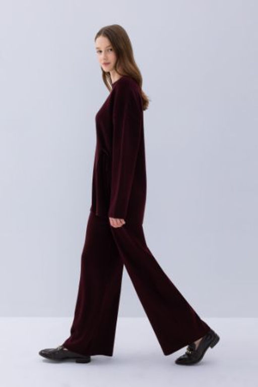 Triko Pantolon Regular Fit Beli Lastikli Cepli Duz Basic Duz Paca