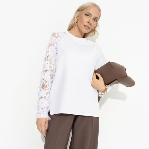 Свитшот с объемным декором Модная хроника (white) - Charutti фото 8