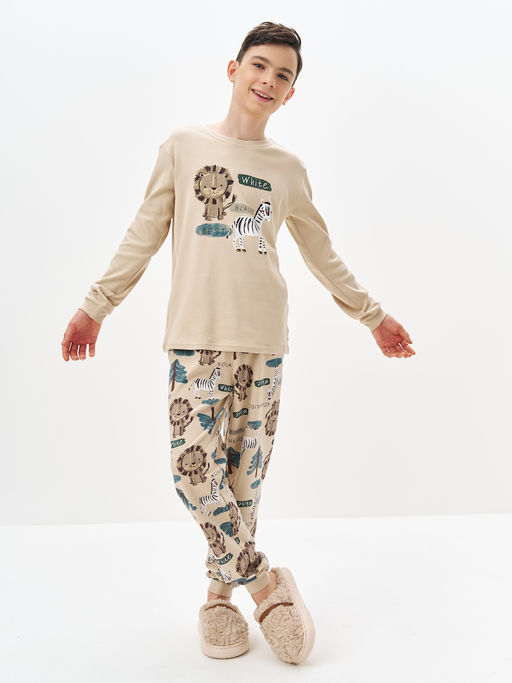 Бежевая пижама для мальчика - Kogankids фото 5