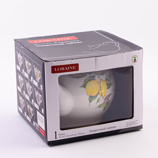 60159 Заварочный чайник с крышкой 950мл Лимонный праздник доломит LR (х16) - Mayer&boch фото 3