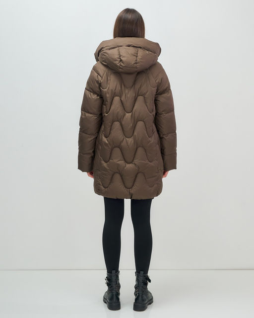 Куртка зимняя женская с капюшоном модная темно-коричневого цвета 7653TK Бренд: Visdeer  фото 17