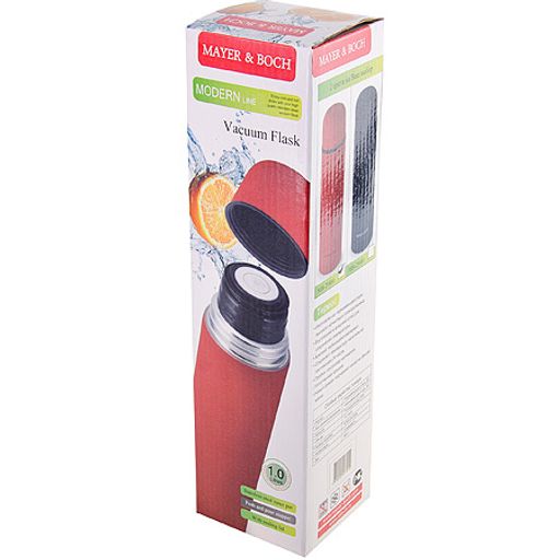 25880 Термос нерж.КРАСНЫЙ 1л нерж/сталь МВ(х24) - Mayer&boch фото 4