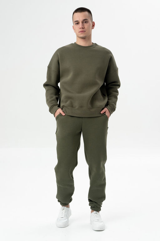 Брюки Футер 3-х нитка начес хаки - Solo mio фото 2