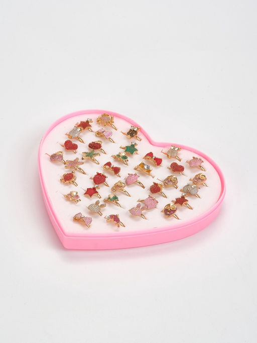 Цена за 36 шт. Кольцо Выбражулька «Рельеф», форма МИКС, фасовка 36 шт., цветное, безразмерное