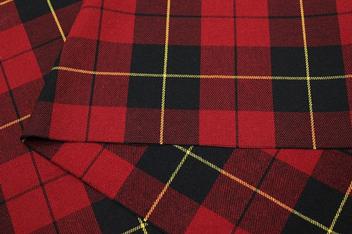 Фуле Клетка цв.красно-бордовый/черный, ш.1.45м, хлопок-100%, 180гр/м.кв - Купава фото 6